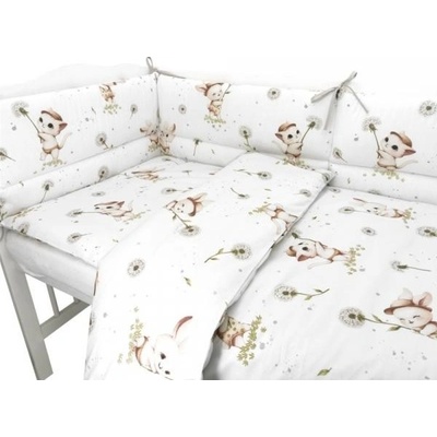 Miminu Mantinel s povlečením 3D sada Bavlna Kocourek a pampeliška bílá 135 x 100 cm