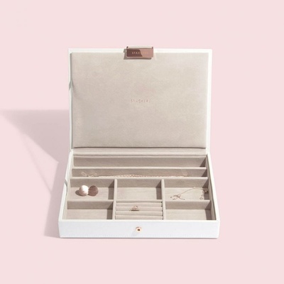 Stackers šperkovnice White Rose Gold Classic Lid bílá
