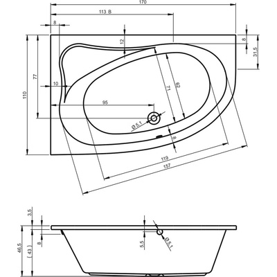 Riho LYRA 170 x 110 cm BA6300500000000