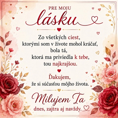 Glanzio venovacia kartička – „Pre moju lásku“ 55668
