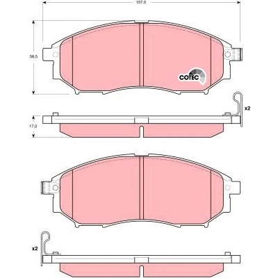 TRW Sada brzdových platničiek kotúčovej brzdy GDB3392