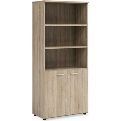 Economy Policová skriňa BASIC, so zámkom, 80x40x182,1cm, dub Somona