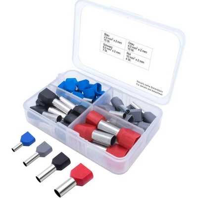 TRU COMPONENTS T1903C026 sada dutiniek 2.5 mm², 4 mm², 6 mm², 10 mm² čiastočne izolované modrá, sivá, čierna, červená 36