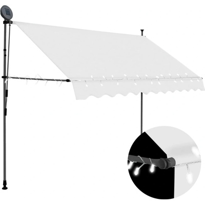 vidaXL Ručně zatahovací markýza s LED světlem 300 cm krémová