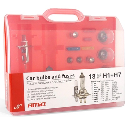 Amio 01498 Sada žárovek 18ks (H1 + H7)