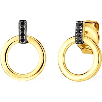 SAVICKI Кръгли обеци: златни. черни диаманти