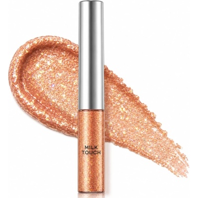 MilkTouch Fairy Jewel Eye Glitter Coral Crush Jewelry Očný glitter s holografickým leskom a presným štetcovým aplikátorom 7 g