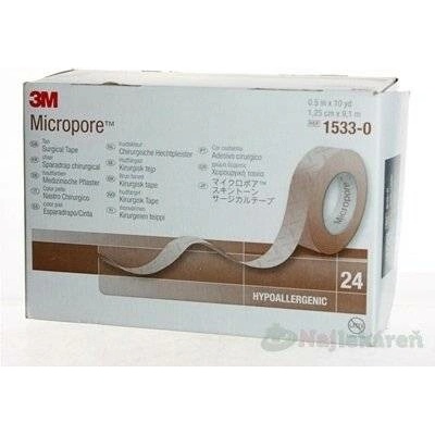 3M Micropore náplast papírová hnědá cívka 1,25 cm x 9,1 m 24 ks