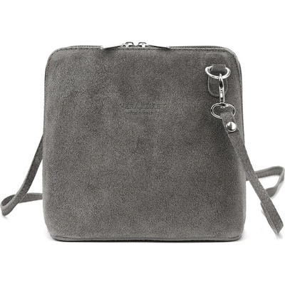 Malá kožená šedá celozipsová crossbody kabelka L2813-13
