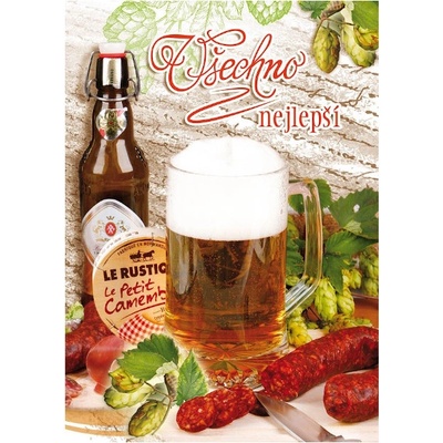 Pohlednice VŠECHNO NEJLEPŠÍ PIVO (P395-08) – Zboží Dáma