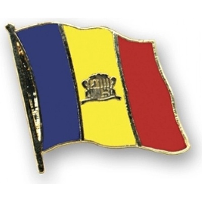 Odznak (pins) 20mm vlajka Andorra - farebný