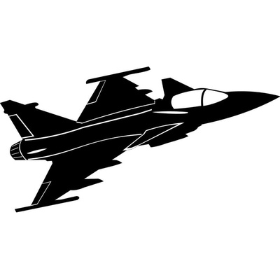 Samolepka JAS-39 Gripen Barva: Černá, Velikost: Malá – Zboží Živě