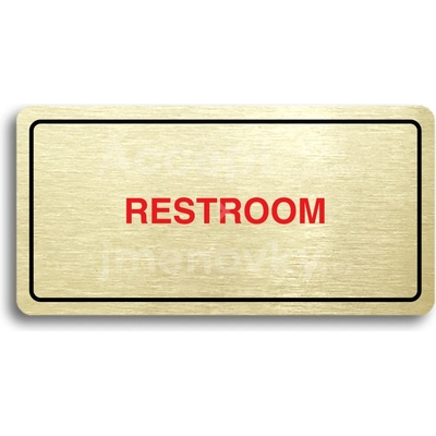 ACCEPT Piktogram RESTROOM - zlatá tabulka - barevný tisk