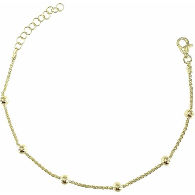 INFINITYSILVER Strieborný náramok spiga s guličkami pozlátený 1390035G17+