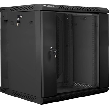Lanberg rack cabinet 19 double-section wall-mount 12U / 600x600 for self-assembly (flat pack) black (WF02-6612-10B)