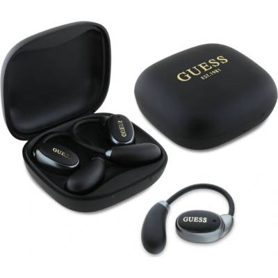 Безжични OWS слушалки със зареждащ кейс - Guess Satin Classic Logo OWS Wireless Earphones (бежов) (GUTWSV18HOGEE)