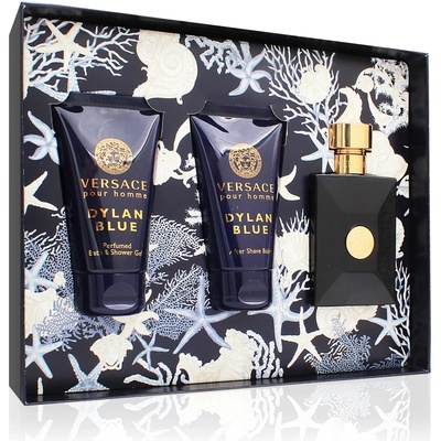 Versace Dylan Blue Pour Homme EDT 50 ml + Versace Dylan Blue Pour Homme sprchový a koupelový gel 50 ml + Versace Dylan Blue Pour Homme balzám po holení 50 ml