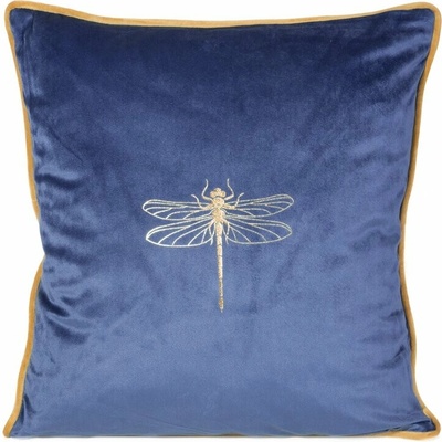 Takoy Zamatová so zlatou potlačou vážky a ozdobným lemovaním-HF-382103 45 x 45 cm