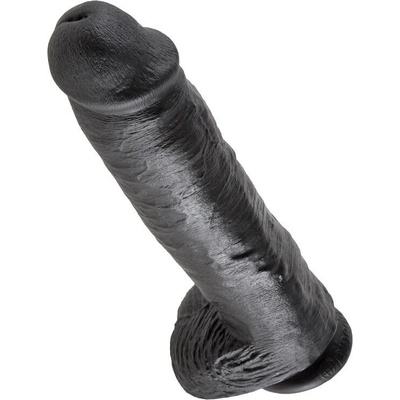King cock dildo black with balls 28 cm