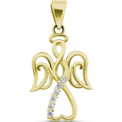 Luxur Přívěšek Andělíček žluté zlato se zirkony 585 14 2 0946.0Z00.0.00.001