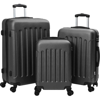 vidaXL Куфар 3 pcs Тъмен сив 50 x 31 x 78 см ABS пластмаса (42006233)