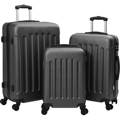 vidaXL Куфар 3 pcs Тъмен сив 50 x 31 x 78 см ABS пластмаса (42006233)