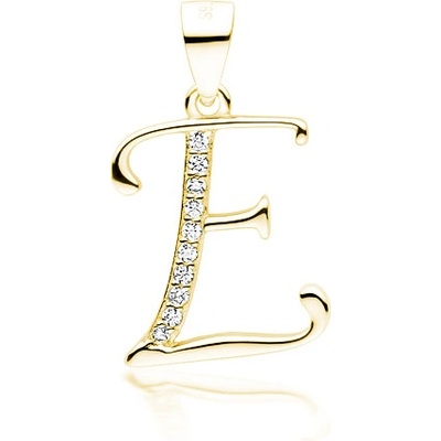 Olivie písmeno E stříbrný přívěsek Gold 5309