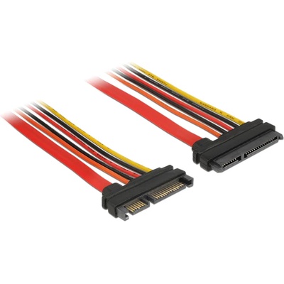 Delock SATA 6 Gb/s 22-пинов щепсел SATA 22-пинов контакт (3, 3 V + 5 V + 12 V) Удължителен кабел 10 cm 84917 (84917)