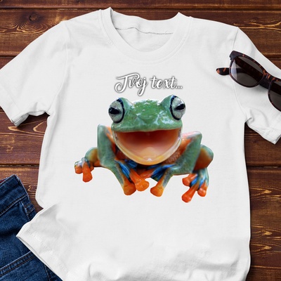 Tričko s potlačou Žaba biele