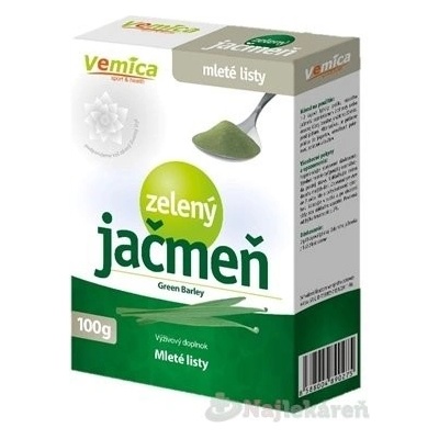 Vemica Zelený jačmeň MLETÉ LISTY 100 g Zelená Lekáreň