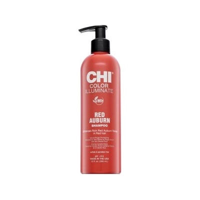 CHI Color Illuminate Red Auburn Shampoo изсветляващ шампоан за съживяване на червените оттенъци 355 ml