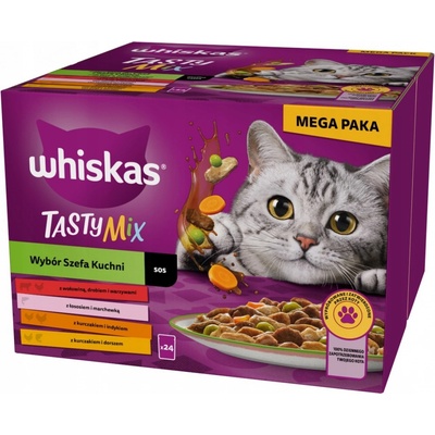 WHISKAS mix chutí v omáčce, sáčky 24 x 85 g
