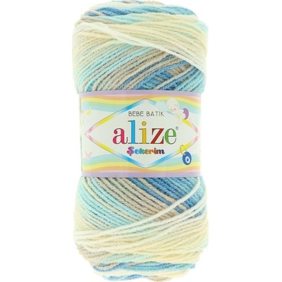 Alize Sekerim Bebe Batik 4398 béžovo modrá