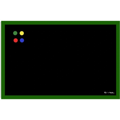 Toptabule.sk Čierna kriedová tabuľa v zelenom drevenom ráme 100 x 200 cm