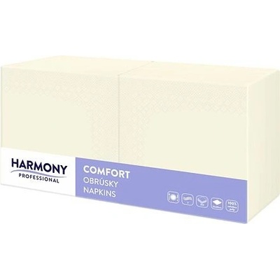 Harmony Professional ubrousky krémové obědové 33x33 2V celulóza 1 balení = 250 ubrousků