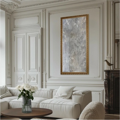 Alfaram Luxusné nástenné zrkadlo v ornamentálnom ráme s postaršenou zrkadlovou plochou – GUSTAV SILVER 160x60