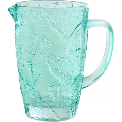 J-Line by Jolipa Azurový skleněný džbán kolibřík Hummin Bird - 19*12*19 cm / 1000 ml