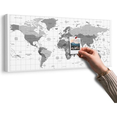 Obraz na korku šedá mapa na bílém pozadí - 140x70 wooden