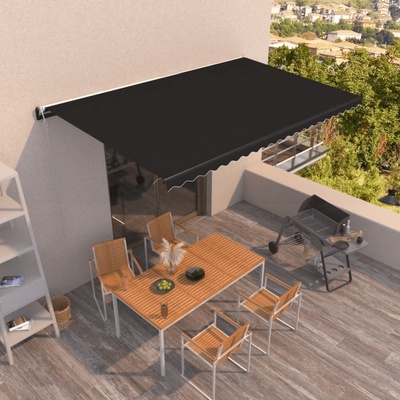 VidaXL Automatická zatahovací markýza 500 x 350 cm antracitová