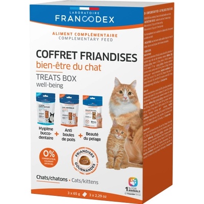 Francodex Pochoutka Box Well-being pro kočky 3 x 65 g