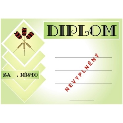 VIZINGR Šipky diplom A4 č.45 Šipky č.45 BEZ TEXTU