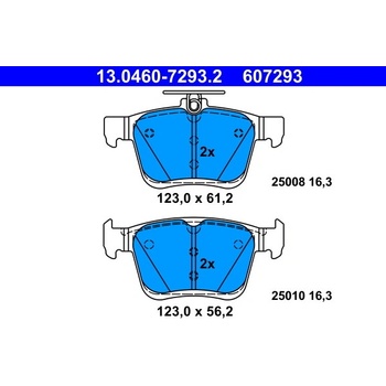 ATE Sada brzdových platničiek kotúčovej brzdy 13046072932