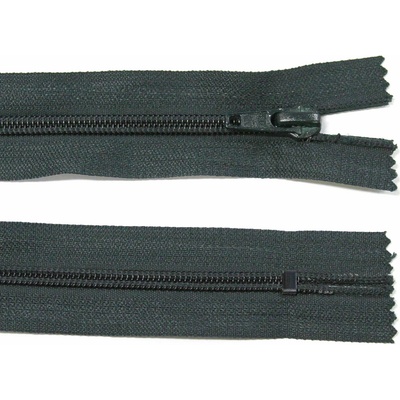 Spirálový zip no.5 nerozepínací 14cm tmavě zelený