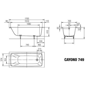 Kaldewei Cayono 170 x 70 cm 274900010001