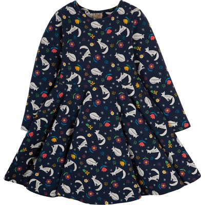 Dívčí šaty s dlouhým rukávem Polární liška a květiny Frugi – Sleviste.cz