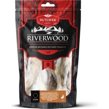 Riverwood - Сушени лакомства за кучета със заешки уши с козина, 100 гр