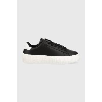 Tommy Jeans Кожени маратонки Tommy Jeans LEATHER OUTSOLE в черно EM0EM01159 (EM0EM01159)