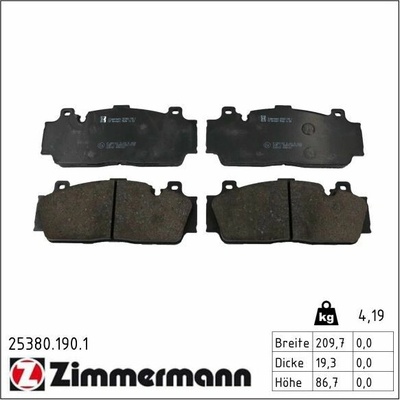 Sada brzdových platničiek kotúčovej brzdy ZIMMERMANN 25380.190.1