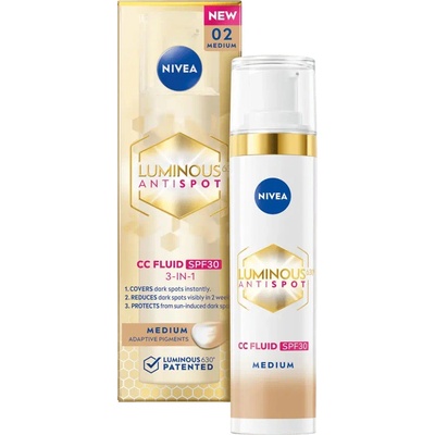 Nivea Luminous630 CC krém 3v1 střední SPF30 40 ml – Zboží Dáma