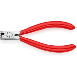 KNIPEX Клещи резачки челни за електроника 115 мм с пластмасова дръжка тип 1 knipex 08125 (64 01 115)